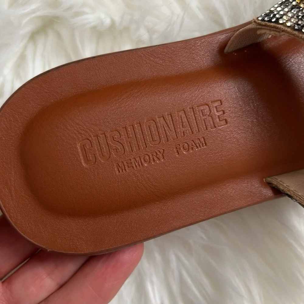 NWOB ~ CUSHIONAIRE VIENNA RHINESTONE MEMORY FOAM SANDALS SZ 9 - Picture 4 of 12